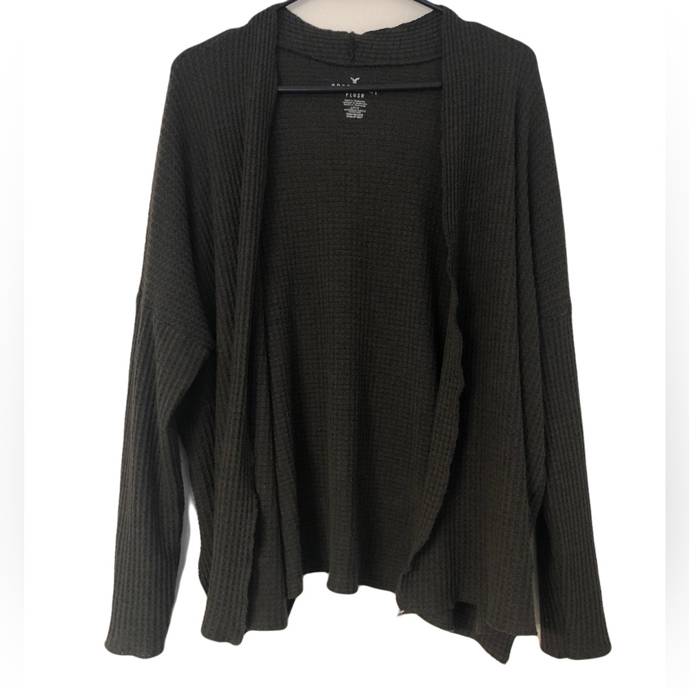 American Eagle Navy Green Cardigan Size Large